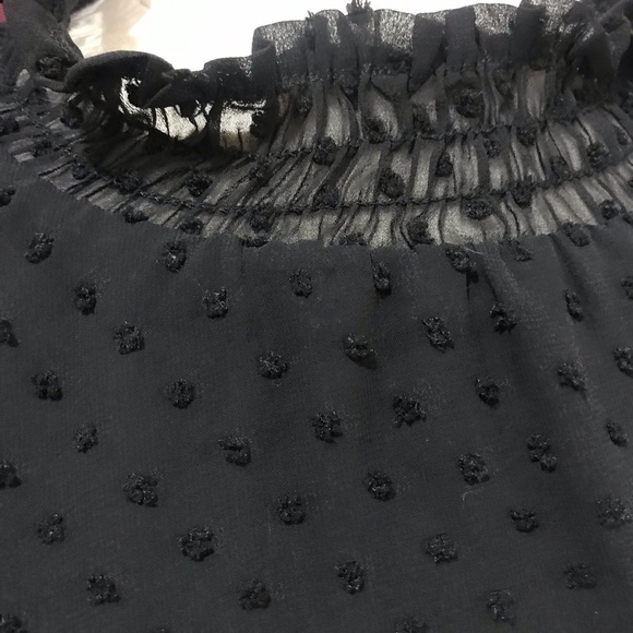 Gibson Top Women 2XL Black Pullover Swiss Dot Smock Victorian Sheer Whimsigoth - Picture 4 of 12